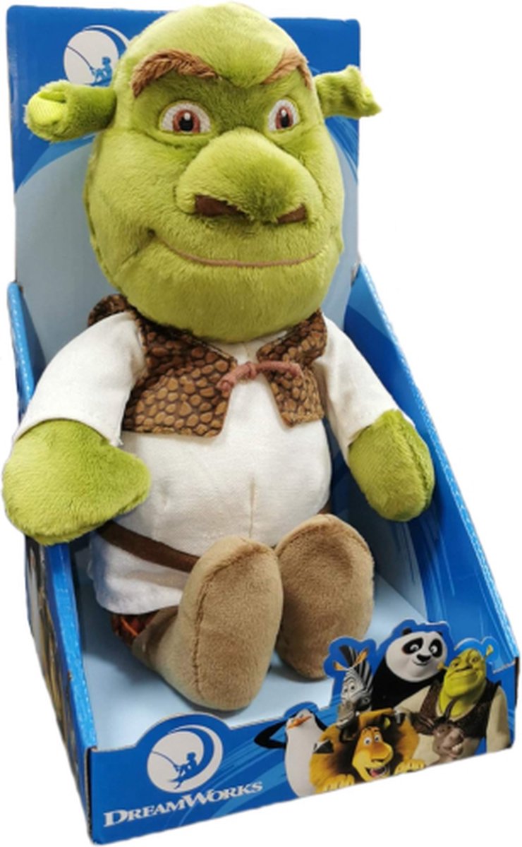 Shrek Pluche Knuffel 30 cm {Speelgoed knuffelpop knuffeldier voor kinderen jongens meisjes - Bekend van de film! - Shrek, Ezel Donkey, Fiona, Peperkoekmannetje, De Gelaarsde Kat}